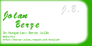 jolan berze business card