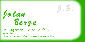 jolan berze business card